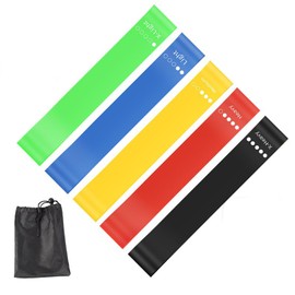 TheStriven 5 Stück Fitnessbänder Resistance Bands mit 5 Widerstandsstufen Gymnastikband Widerstandsbänder Sportgummiband Gymnastikbänder für Muskelaufbau Ideal für Yoga, Pilates, Krafttraining (A)