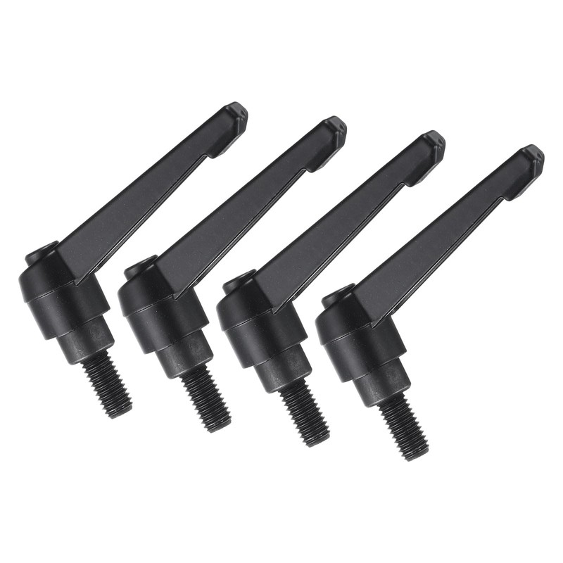 sourcing map 4pcs Clamping Lever Handles, M8 x 15mm Black