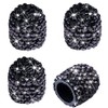 Valve Stem Caps, 4 Pack Handmade Black Crystal Rhinestone Universal
