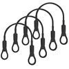 4 Pcs Black 3mm Diameter Braided Steel Safety Lanyard Cable