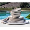 Abode Homewares Organic Coupe Wheat PolyPro 12-Piece Dinnerware Set, Off-White
