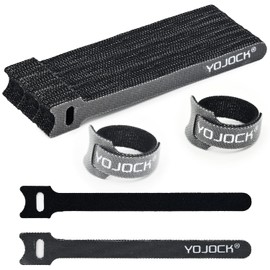 Cable Tie Bands, YOJOCK Storage Bands, Wire Storage, Adjustable Nynon Cable Management Band, Reusable, Freely Cut and Organize, Perfect for Data Center, Wire Organization, 5.9 inches (15 cm), Black (50 Pieces)