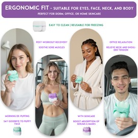 BRYN Ice Roller für Gesicht, wiederverwendbar, Massagerolle für Gesicht und Augen, sofortige Entstauung, straffend, verkleinert die Poren, verbessert die Elastizität der Haut (grün)