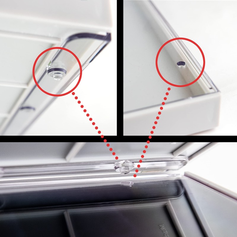 Prophila Collection Coin Box Grey 35 Square Compartments for Coins