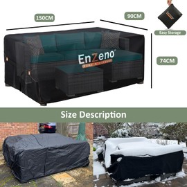 Enzeno Patio Furniture Set Cover Outdoor,Sectional Sofa Set Cover 150x90cm, Rectangular/Square Table Cover, Rattan Patio Furniture Covers Waterproof, 420D Oxford Fabric Outdoor Windproof