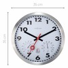 NEXTIME Wall Clock with Thermometer and Hygrometer-35cm Ø White-Clematis, Aluminium,