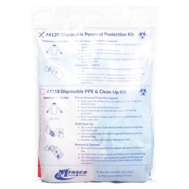 MFASCO First Aid Personal Protection Equipment Kit with BBP Bag, Emergency Bloodborne Pathogen Clean Up Kit, Including Blood Spill Kits, Complete Disposable PPE Set, Ideal for First Responders