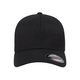 We The People 1776 Flag Side Embroidered Trump Patriotic Republican Flexfit Hat Black Grey Navy Red Olive Royal (US, Alpha, Small, Medium, Black Curved Black Thread)