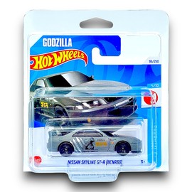 Hot Wheels Nissan Skyline GT-R (BNR33) (Silver & Gold (Godzilla)) 5/10 HW J-Imports - 2024-96/250 (Short Card) - includes a KLAS Car Keeper Protector Case - HTD96