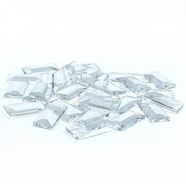 1.5 x 4 Inches Beveled Glass Squares (30 Pieces) for Stained Glass Art & Design (1.5 x 4 Inches)