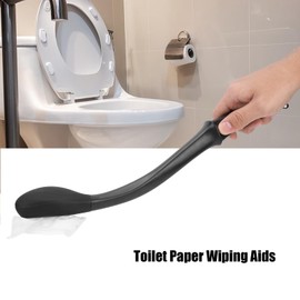 Toilet Aids for Wiping, 15.7" Long Comfort Wipe Bottom Grips, Issue Grip Long Handle Holder Toilet Paper Toilet Aid Self Wipe Helper(Black)