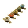 Wannianmu 5 Pack Retro Ceramic Knobs,Vintage Dresser Kitchen Petal Cabinet
