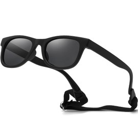 Jiaanle Baby Sunglasses 0-3 Years, Children's Sunglasses Polarised Flexible Frame for Toddlers, black
