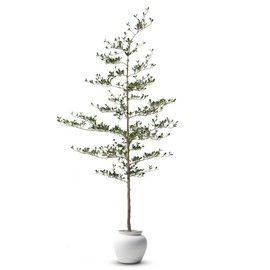 Everleaf - 7.2FT Black Olive Tree Artificial - Indoor Tall Faux Shady Lady with Black Base Pot, Realistic Decorative Tree for Home Office - Modern Decor