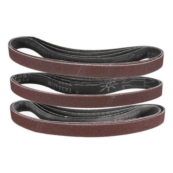 sourcing map 12pcs 1 x 30" Sanding Belts 4pcs Each