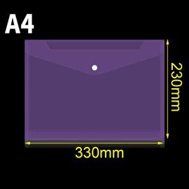 Plastic Wallets Folder - 12 Pack A4 Clear Document Folders Plastic Popper Wallet with Button Closure (Purple)