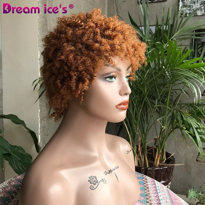 BM Peluca Fans Explosive Head, Cabello Humano, Pelo Corto Y