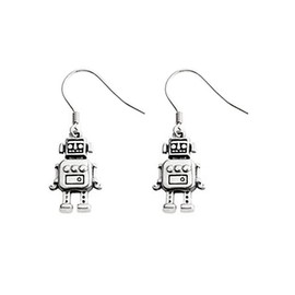 Vintage Robot Dangle Earrings for Women Hypoallergenic Charms Drop Hook Stud Fashion Unique Birthday Holiday Jewelry Unisex Gifts for Daughter Son