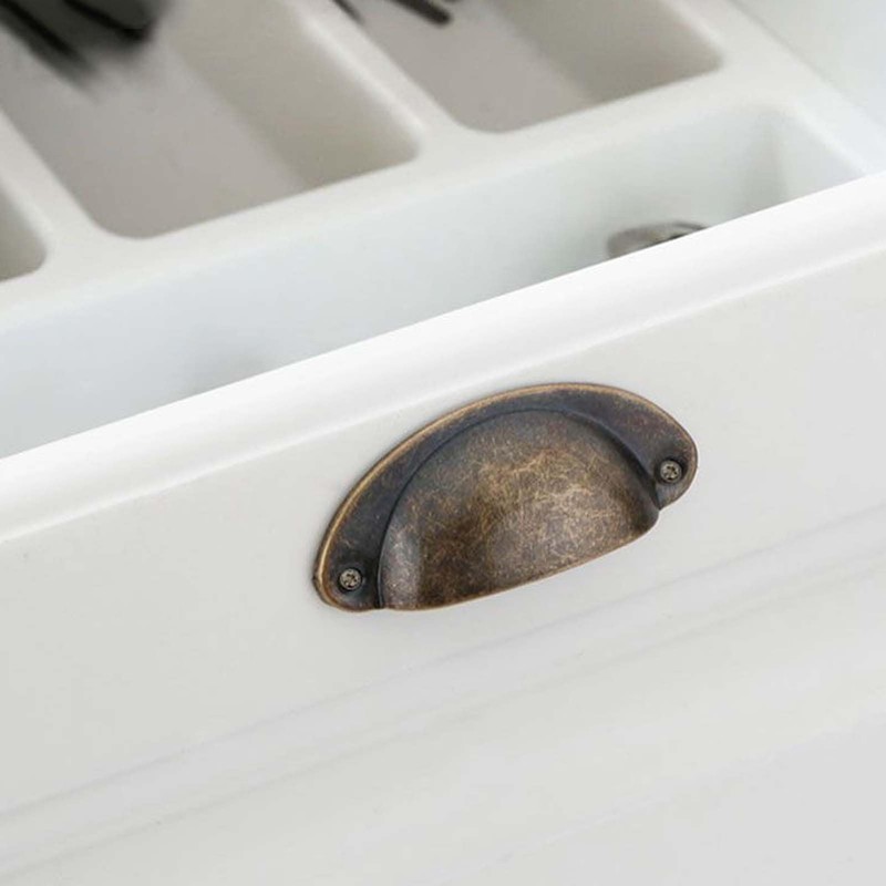 Yesmin 4 Pcs Half Moon Shaped Shell Handles,Kitchen Cabinet Drawers,Suitable