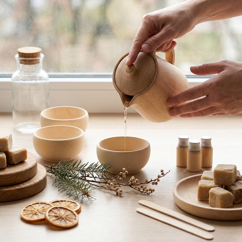40 Pack Wooden Bowls, Mini Pinch Bowls Set for DIY