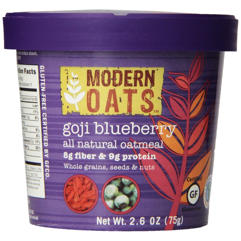 Modern Oats Goji Blueberry Instant Oatmeal Cups with Lid –