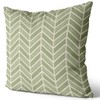 WEINIYA Sofa Decoration Pillowcases 2 Pack Green and White Herringbone
