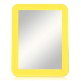 ARTLYMERS Magnetic Locker Mirror, 5x7 Real Glass Small Mirrors for Locker with Magnetic Backing, for School Locker, Bathroom, Household Refrigerator, Locker Accessory (Yellow)