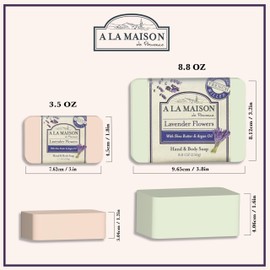 A LA MAISON Cherry Blossom Bar Soap - Triple French Milled Natural Moisturizing Hand Soap Bar (3 Bars of Soap, 8.8 oz)