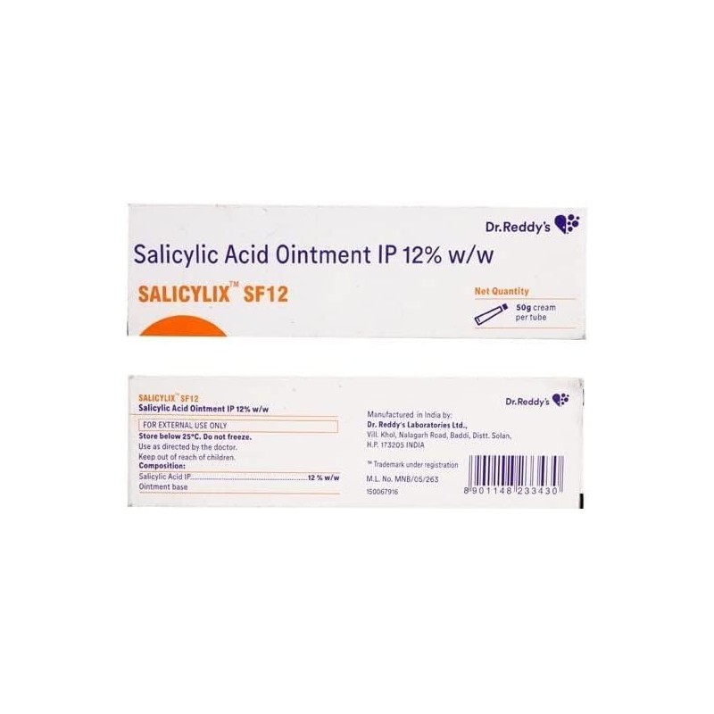 Generic SALICYLIC Acid Ointment 12% W/W (50gm) (SALICYLIX SF12) -