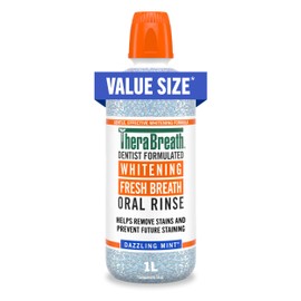 TheraBreath Whitening Mouthwash, Dazzling Mint, Dentist Formulated, 1 Liter