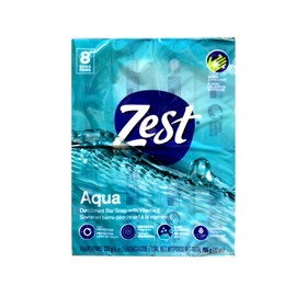 Zest Zest 8-Bar Bath Size Soap, Aqua, 4 Ounce per bar, 8 bars, 32 Ounce
