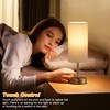 Beige Touch Table Lamp for Bedroom - 3 Way Dimmable
