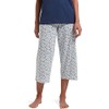 HUE Womens Basic Printed Knit Capri Pajama Sleep Pant, Made