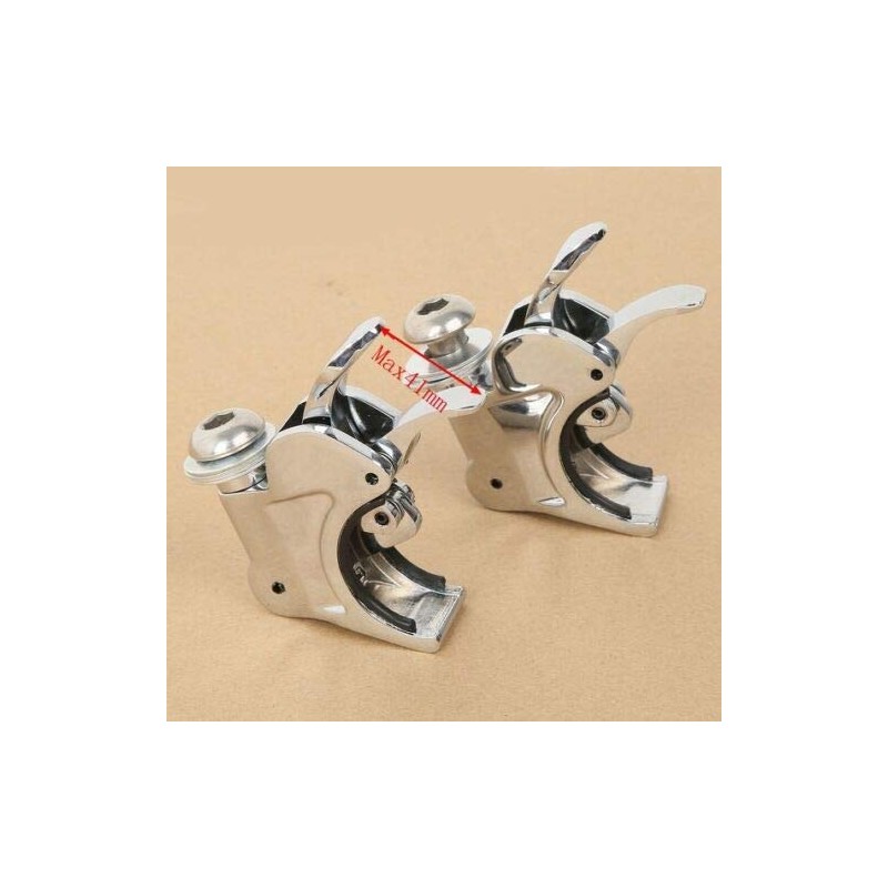 TCT-MT Windshield Windscreen 41mm Clamps Chrome Fit For Harley Wide
