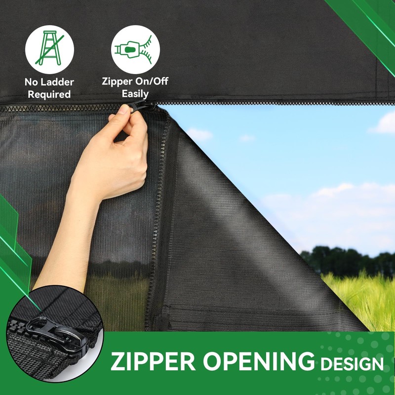 RVINGPRO RV Awning Shade Screen with Zipper 9' x 11'3'',