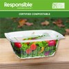 Responsible Products 32 oz Clear Hinged Deli Container, Certified Compostable