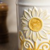 Bicuzat Ceramic Sunflower Embossed Pattern Kitchen Utensil Holder, Large Cooking