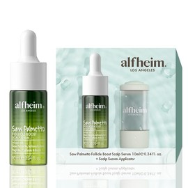 ALFHEIM Saw Palmetto Scalp Serum to Strengthen Follicles | With Caffeine & Biotin for Fuller Hair | Helps Balance Scalp, Revive Hair Roots & Enhance Hair Density | 0.34 fl oz + Serum Applicator