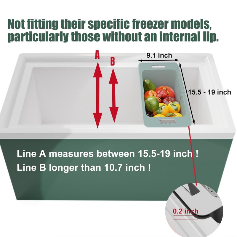 Yatmung Deep Freezer Organizer Bins Expandable - Freezer Baskets for