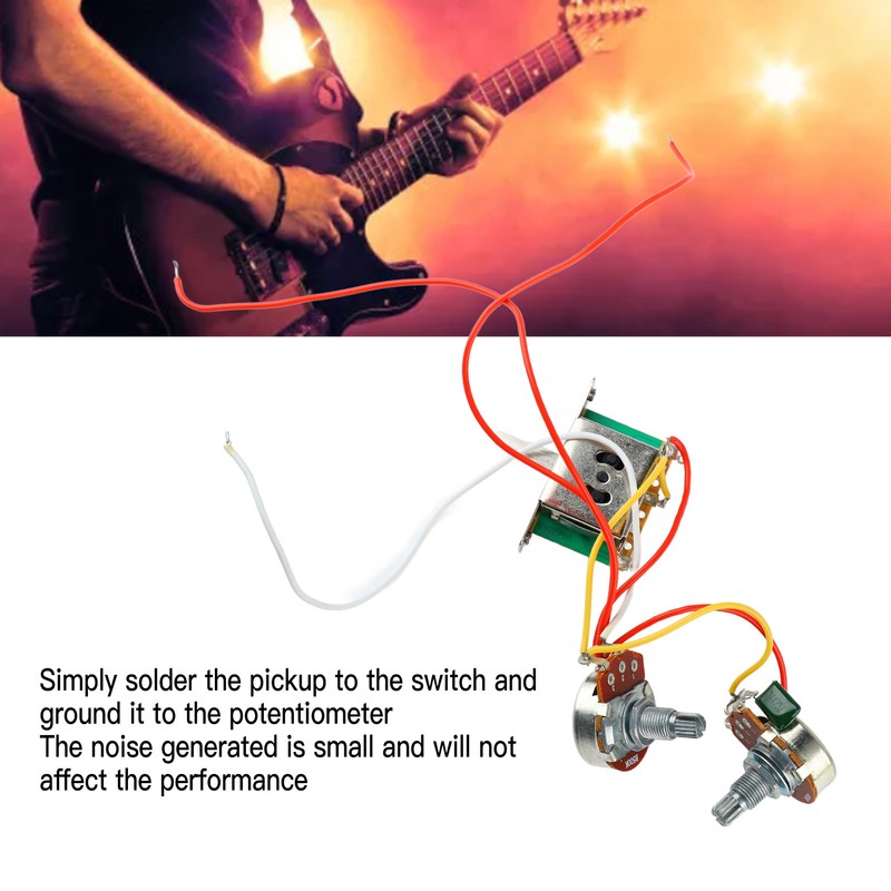 3 Pickup Guitar Wiring Harness 3 Way Switch A500K B500K