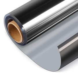 HIDBEA One Way Window Film, Daytime Privacy Sun Blocking Reflective Window Film No Glue Static Cling Heat Control Window Tinting Film for Home and Office, Black Silver, 23.6 x 157.5 Inch