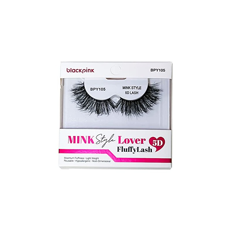 BlackPink Mink Style Lover Fluffy Lash 5D Fluffy Reusable Light