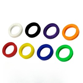 LJFEA 40 Pieces 0.9 inch Round Key Cap Covers 9 Colors Plastic Key Fobs for Standard Round House Keys (Not for Square/Odd)