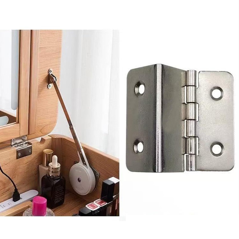 2PCS Three Fold Retro Shutter Hinge,Half-Surface Chest Hinges,Folding Butt Ball