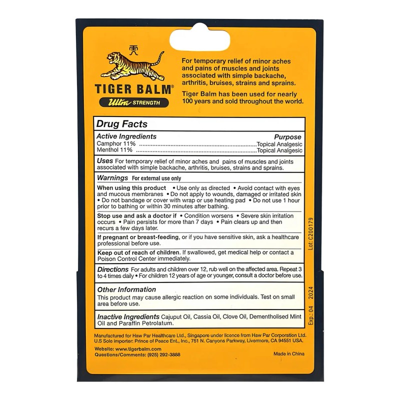Pomada Tiger Balm Ultra Strength 18g Extra Fuerte - Imp