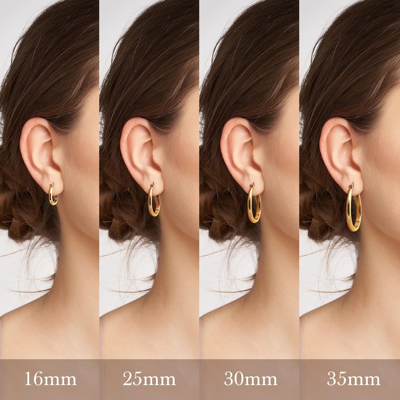 Kelli Myers Gold Hoop Earrings 14K Gold Earrings for Women