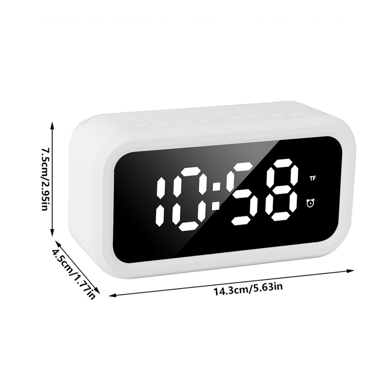 Multi Function Rechargeable Bluetooth Speaker Stereo Player LED Digital Alarm