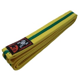 Karate Belt, Yellow, Green Middle Stripes, Judo Belt, Taekwondo Belt (240)