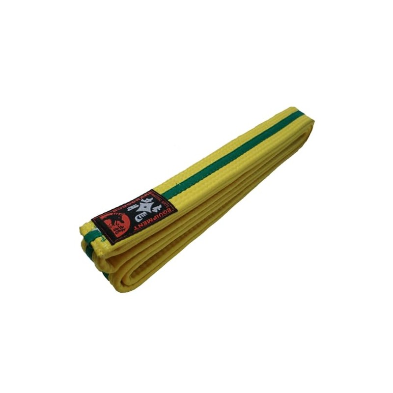 Karate Belt, Yellow, Green Middle Stripes, Judo Belt, Taekwondo Belt
