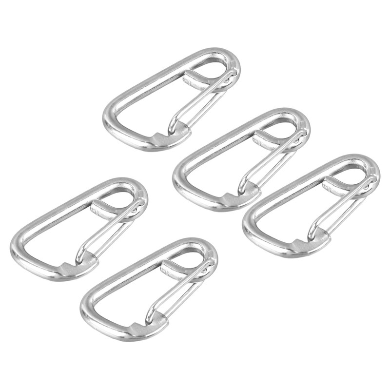 5 Pcs Spring Hook 316 Stainless Steel Carabiner Clip Heavy